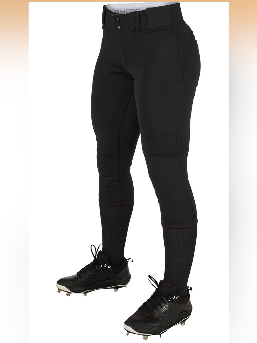 NWT Champro Girls' Black Tournament Traditional Low-Rise Softball Pants Medium